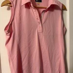 Guy Harvey Pink Sleeveless Polo Blouse